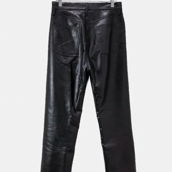 AGOLDE Leather Blend Black Straight Leg Pants - Picture 2 of 11